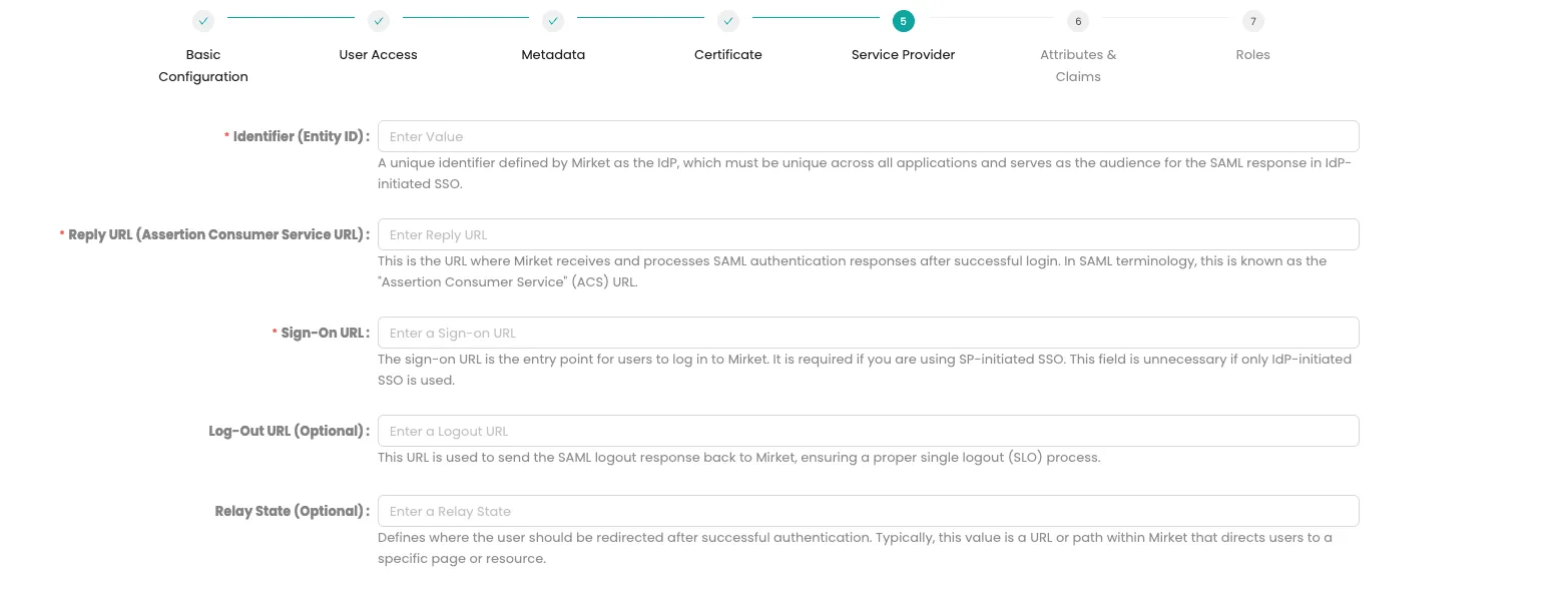 Mirket SSO üzerinde SAML 2.0 ve OpenID Connect federasyon yapılandırması