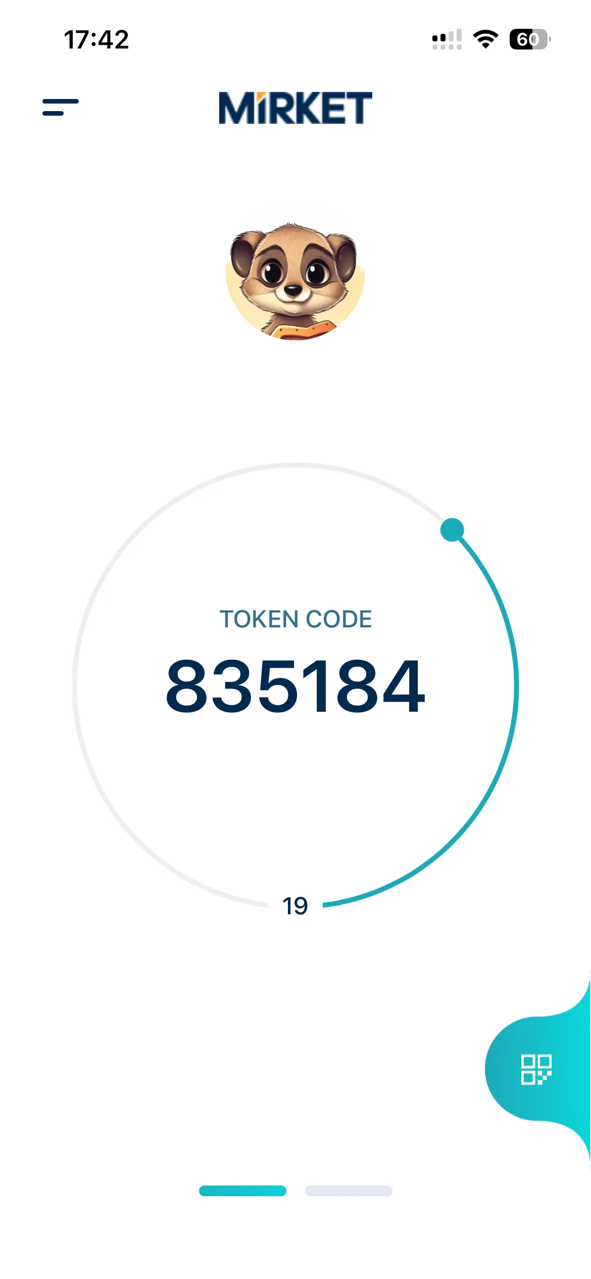 Mirket Token: çevrimdışı çalışan, 30 saniyelik zaman tabanlı kod üreteci